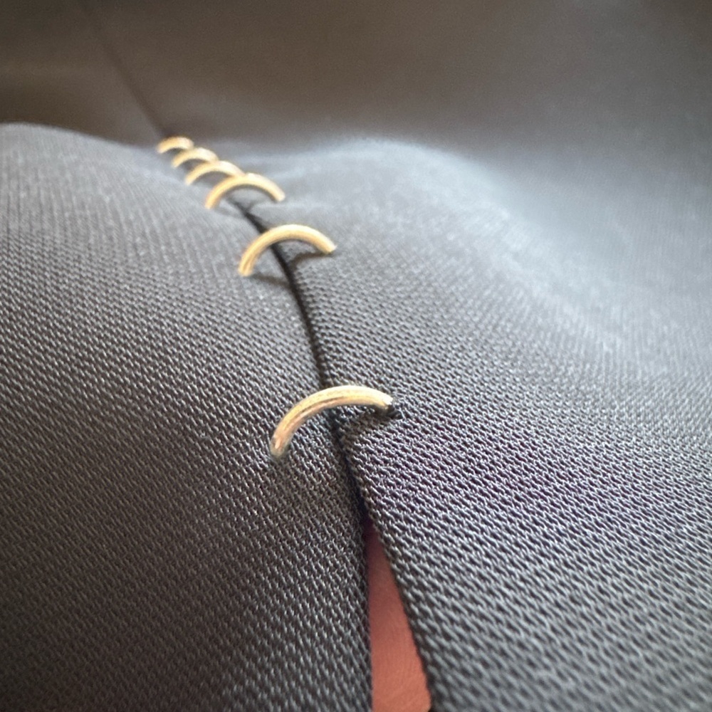 Vintage Tahari by Arthur S. Levine Black Blazer Shoulder Pads Metal Ring Accents - Picture 11 of 12